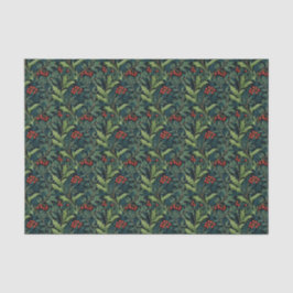 Papel De Seda William Morris Inspirou Red Holly Berry Natal