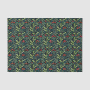 Papel De Seda William Morris Inspirou Red Holly Berry Natal