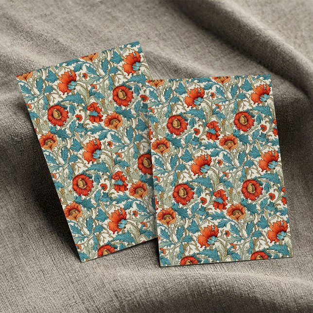 Papel De Seda William Morris inspirou terracotta pastel azul (William Morris inspired terracotta pastel blue Tissue Paper)