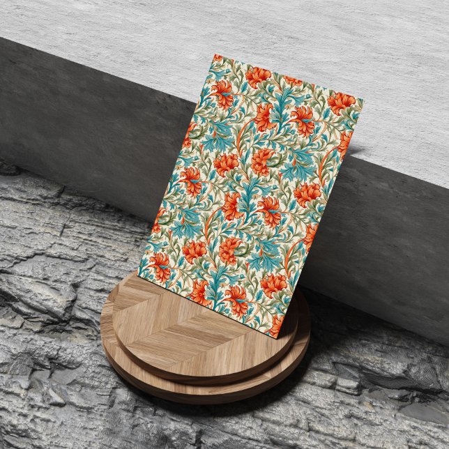 Papel De Seda William Morris inspirou terracotta pastel azul (William Morris inspired terracotta pastel blue Tissue Paper)