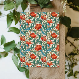 Papel De Seda William Morris inspirou terracotta pastel verde