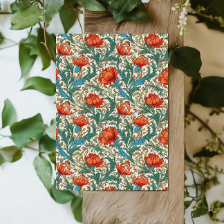 Papel De Seda William Morris inspirou terracotta pastel verde