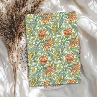 Papel De Seda William Morris inspirou terracotta pastel verde