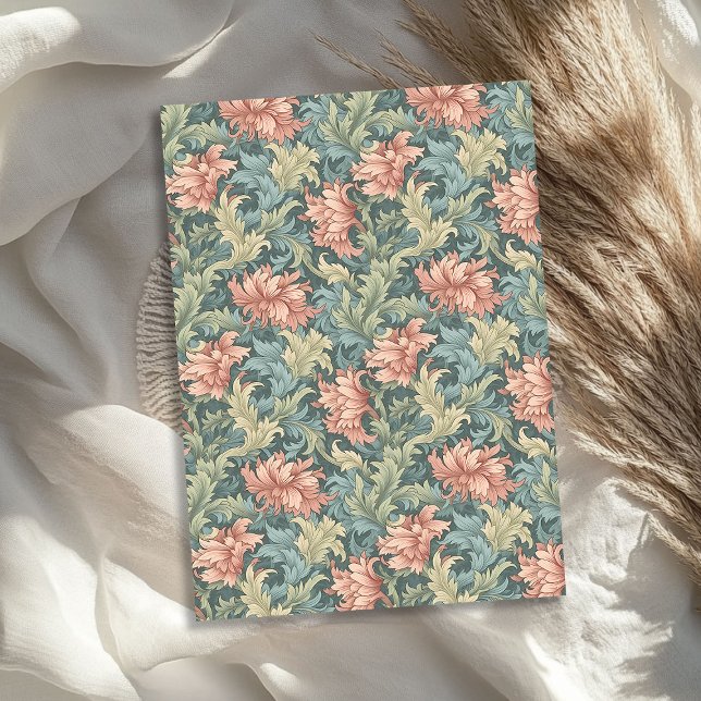 Papel De Seda William Morris inspirou verde pastel verde (William Morris inspired blush sage pastel green Tissue Paper)