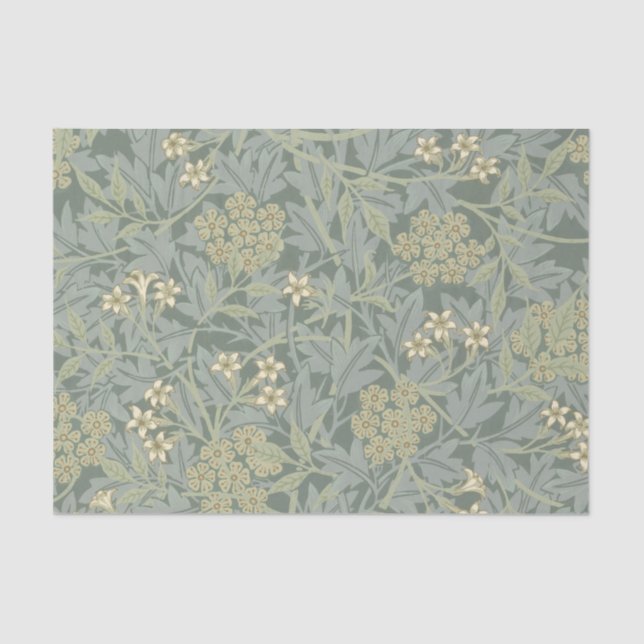 Papel De Seda William Morris Jasmine Blue Botanic Art (Frente )