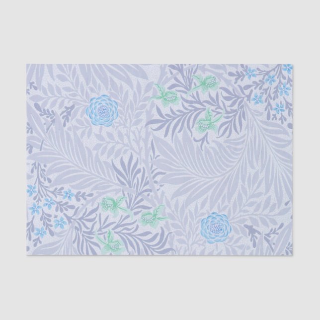 Papel De Seda William Morris - Larkspur Flores e Folhas Roxas (Frente )