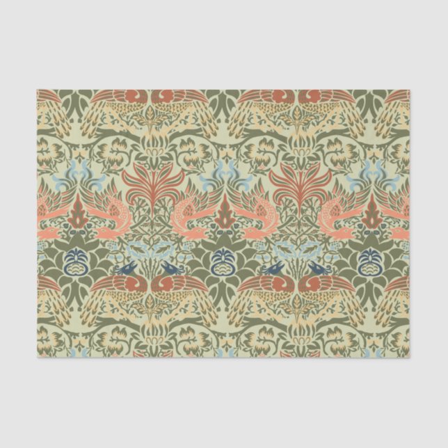 Papel De Seda William Morris Peacock e Dragon (Frente )