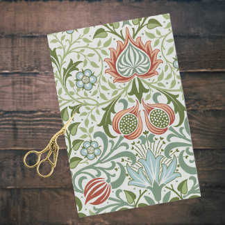 Papel De Seda William Morris Persia Vintage Botânica Floral