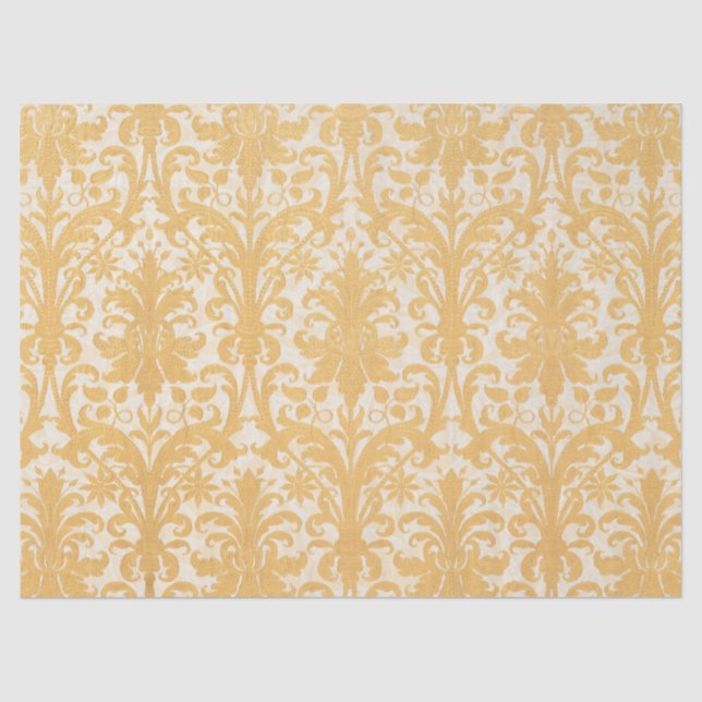 Papel De Seda William Morris Salgueiro & Dourado Damasko Luxo (Frente )