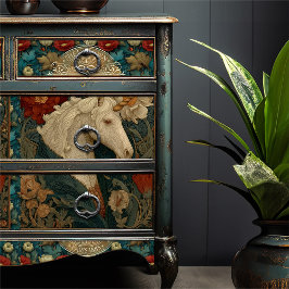 Papel De Seda William Morris Style Art Nouveau Unicorn