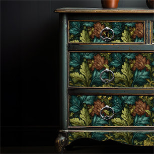 Papel De Seda William Morris Style Botânico Verde Vitoriano