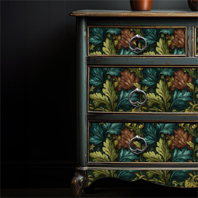 Papel De Seda William Morris Style Botânico Verde Vitoriano (Criador carregado)