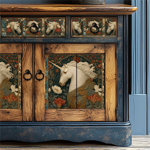 Papel De Seda William Morris Style Unicorn Vintage Floral