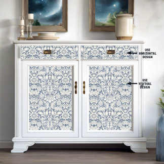 Papel De Seda William Morris Sunflower Blue e White Decoupage