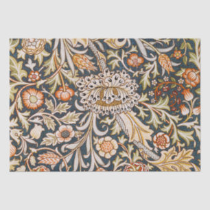 Papel De Seda William Morris Vintage Trent Azul Padrão Floral