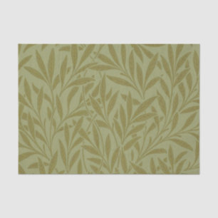 Papel De Seda William Morris Willow Antique Verde Folha Verde Ar