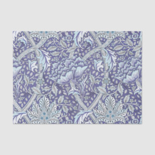 Papel De Seda William Morris Windrush flores florais azuis