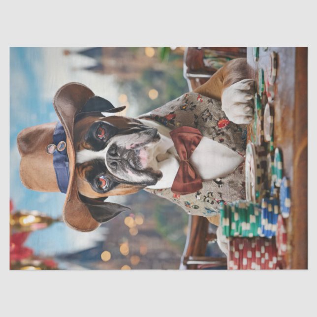 Papel De Seda Willy do Oeste Selvagem, Boxer jogando Poker (Frente )