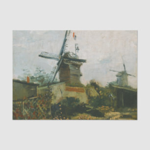 Papel De Seda Windmills on Montmartre por Vincent Van Gogh