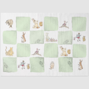 Papel De Seda Winnie the Pooh Green Check Tissue Paper