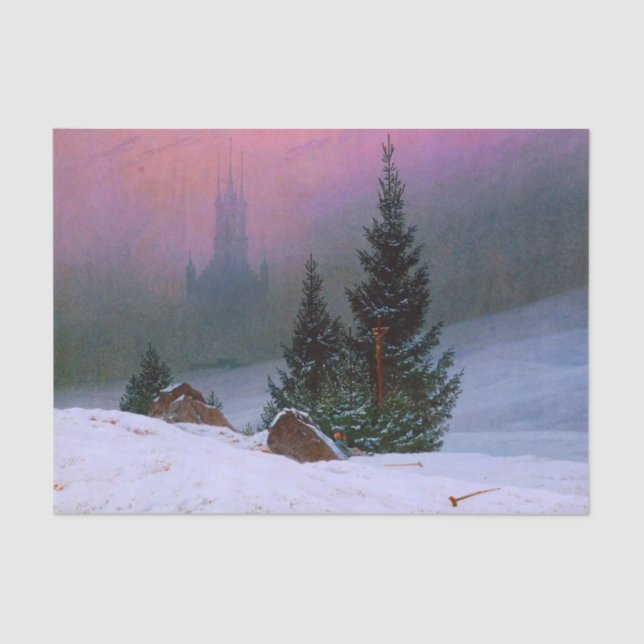 Papel De Seda Winter Landscape Caspar David Friedrich (Frente )