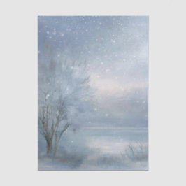 Papel De Seda Winter Wonderland Frosted Lake Snowy Forest