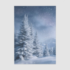 Papel De Seda Winter Wonderland Frosted Trees Snowy Forest