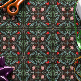 Papel De Seda Winters Snowflakes, Poinsettias, Cardinhos