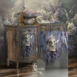Papel De Seda Wisteria Pomba Branca Pomba Cage de Pássaros Wiste