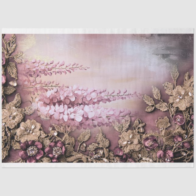 Papel De Seda Wisteria Wonder Romantic Media Floral (Frente )
