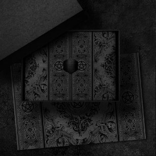 Papel De Seda Witchery Flourish   Pentágono de fantasia de Cinza
