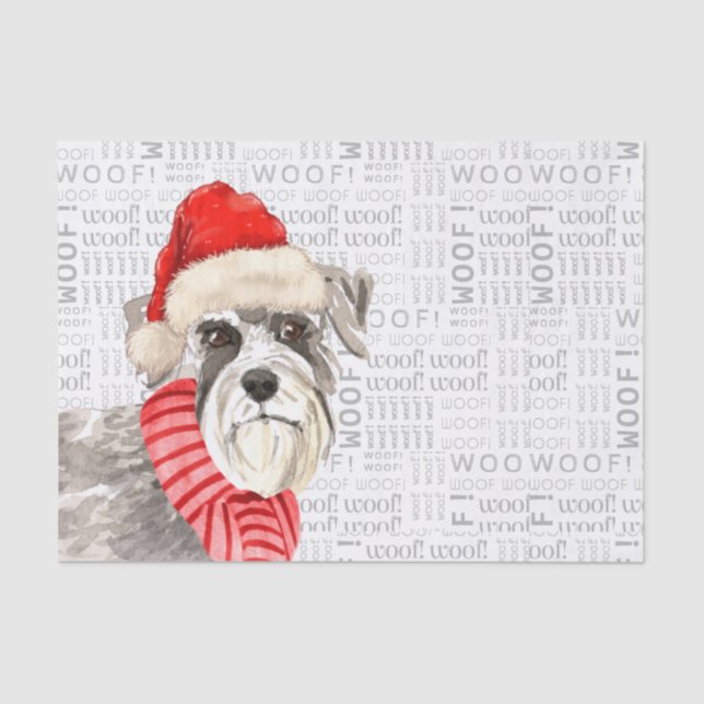 Papel De Seda Wods Schnauzer Cão Feriado ao Volto (Frente )