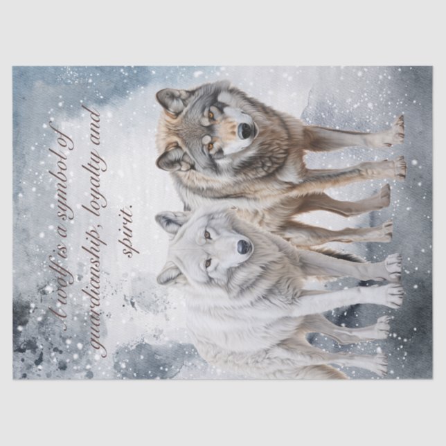 Papel De Seda Wolf Watercolor (Frente )