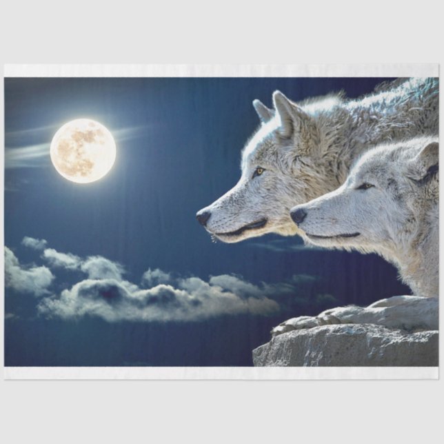Papel De Seda Wolves Midnight Moon (Frente )