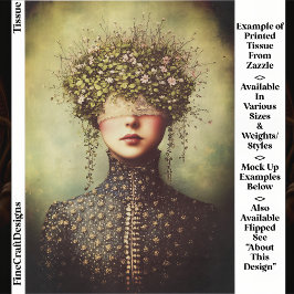 Papel De Seda Woman, Lace Blindfold Floral Crown EM8F Decoupage