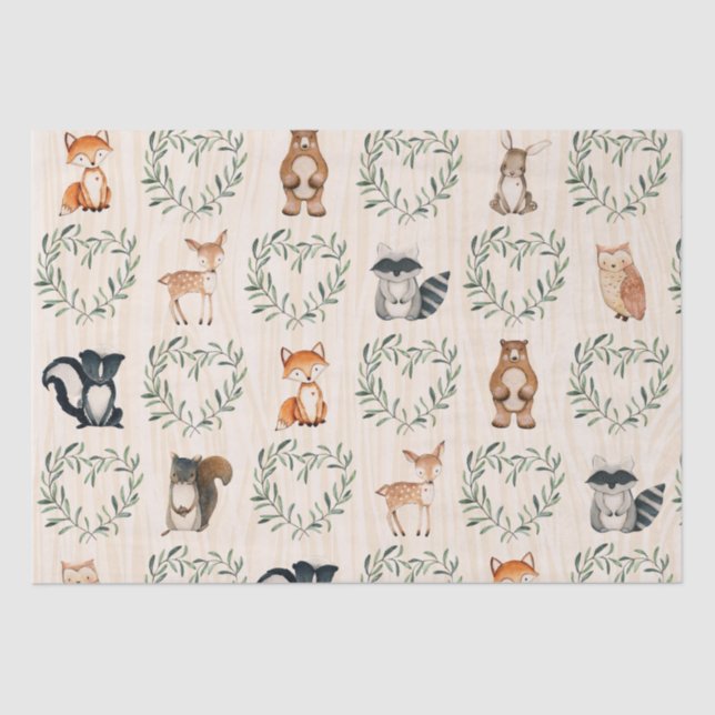 Papel De Seda Woodland Baby Forest Animal (Frente )