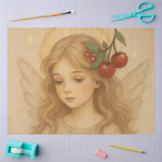 Papel De Seda Woodland Christmas Angel with Cherries