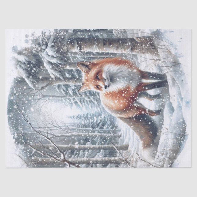 Papel De Seda Woodland Fox (Frente )