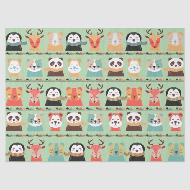 Papel De Seda Woodland Whimsy Buddies Tissue Paper (Frente )