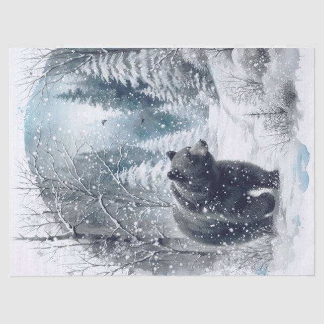 Papel De Seda Woodland Winter Black Beer (Frente )