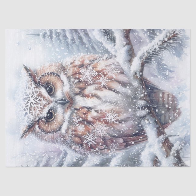 Papel De Seda Woodland Winter Owl (Frente )