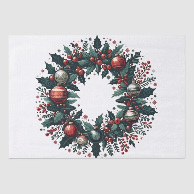Papel De Seda Wreath Natal (Frente )
