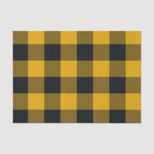 Papel De Seda Xadrez Amarelo e Preto de Bufalo Xadrez Rústico
