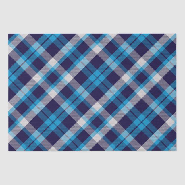 Papel De Seda Xadrez Azul (Frente )