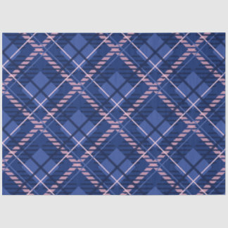 Papel De Seda Xadrez Azul e Rosa