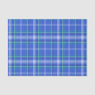 Papel De Seda Xadrez Azul e Verde