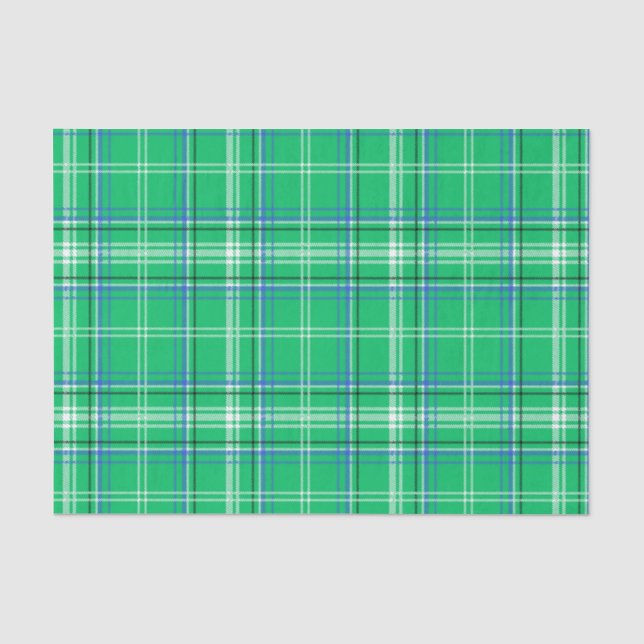Papel De Seda Xadrez Azul e Verde (Frente )