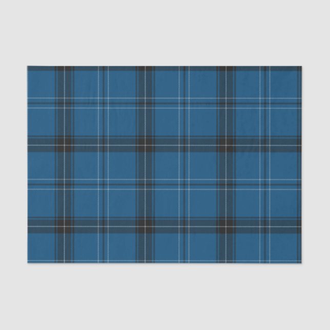 Papel De Seda Xadrez Azul Ramsay Blue Escocês (Frente )