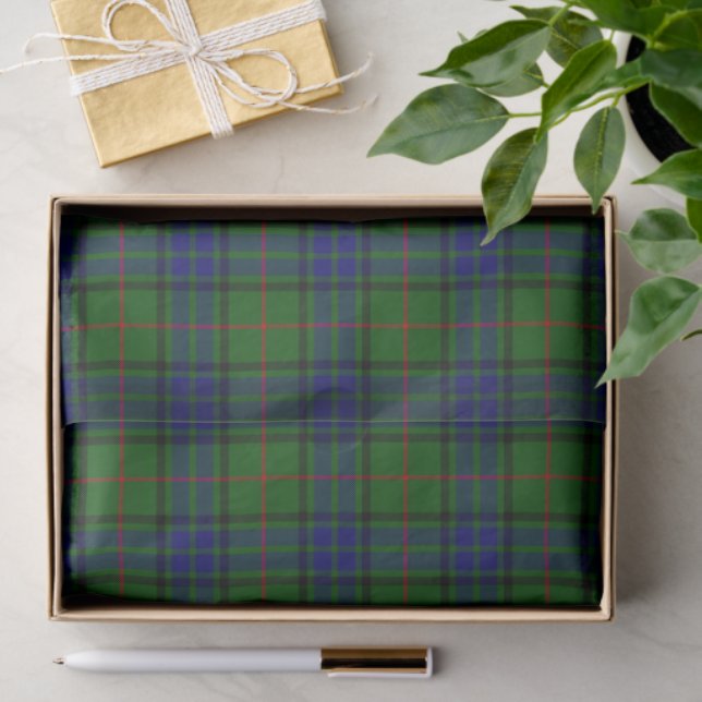 Papel De Seda Xadrez azul-tartan Lauder (Presente)
