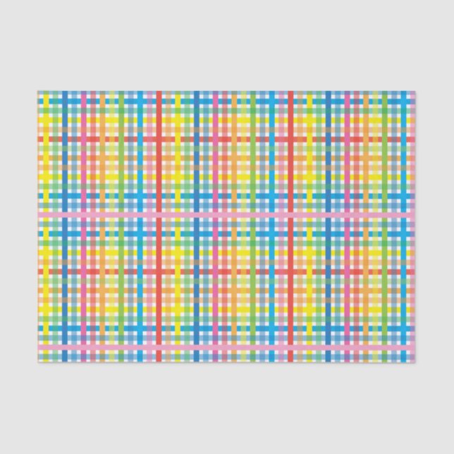 Papel De Seda Xadrez brilhante colorida (Frente )